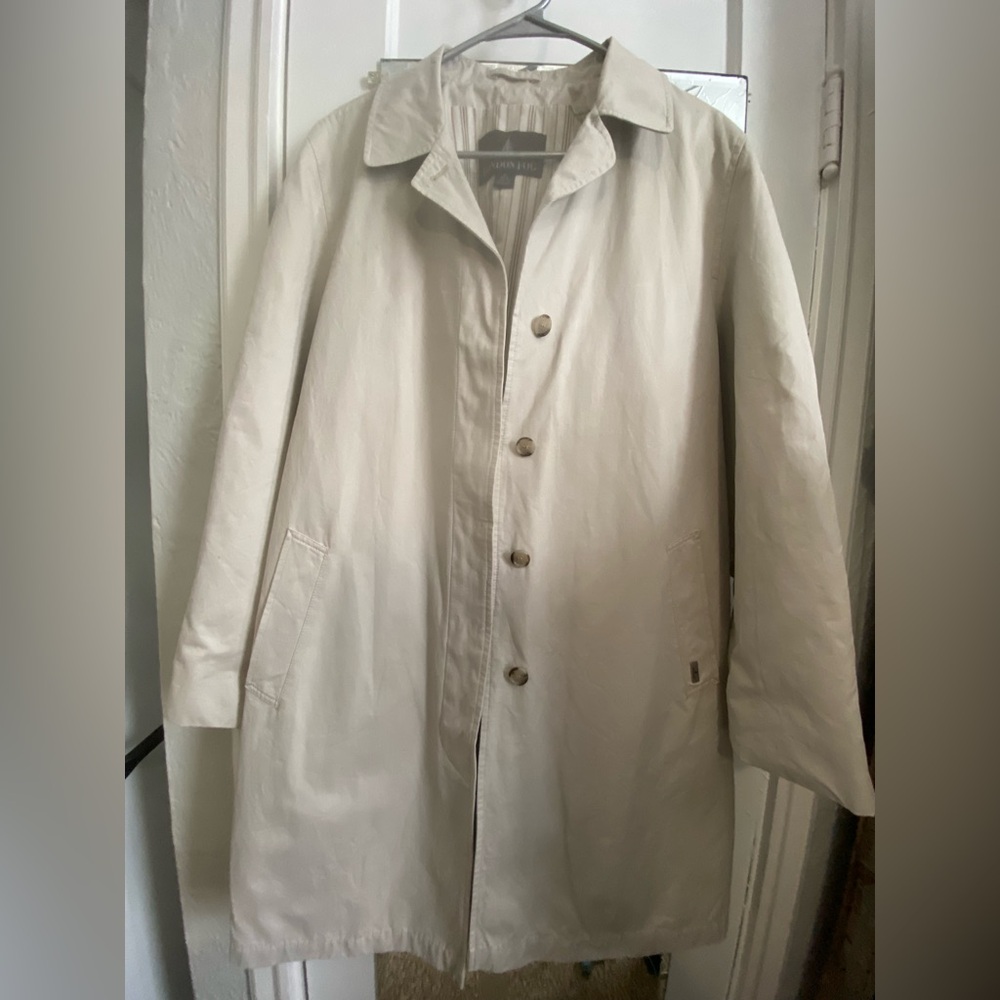 London Fog tan trench coat